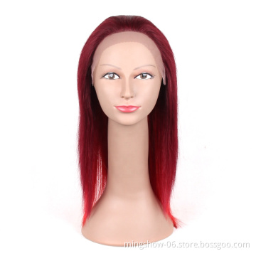 20" Lace front human hair wig, red lace front wig human hair